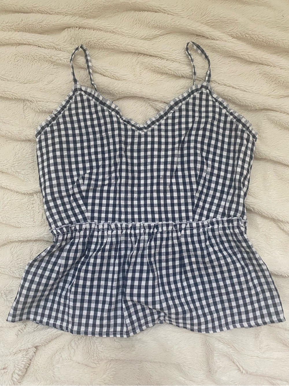 Sim & Sam gingham peplum tank Sz M